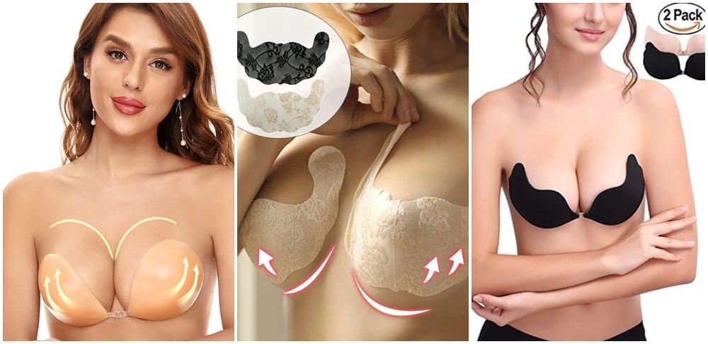 Backless adhesive bras