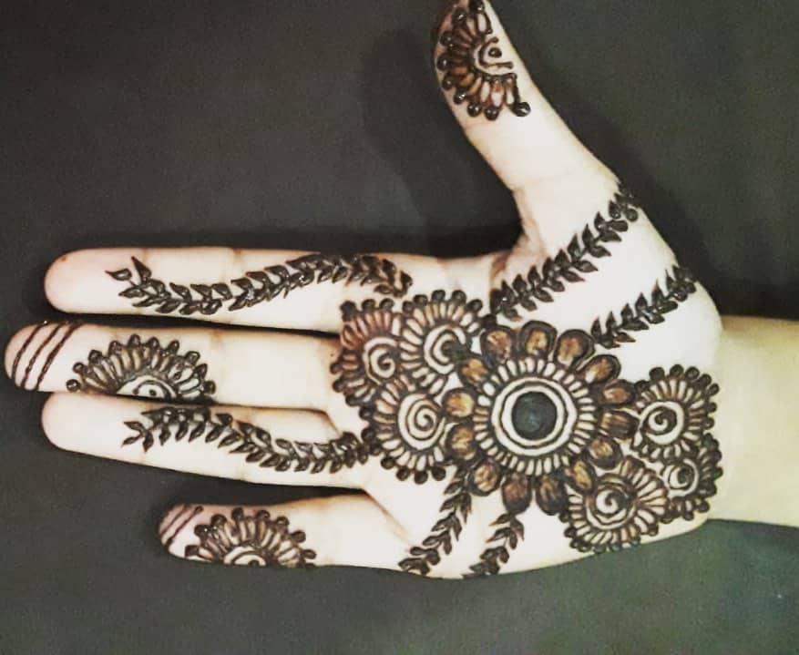 Easy Floral Hand Henna Design for Beginners