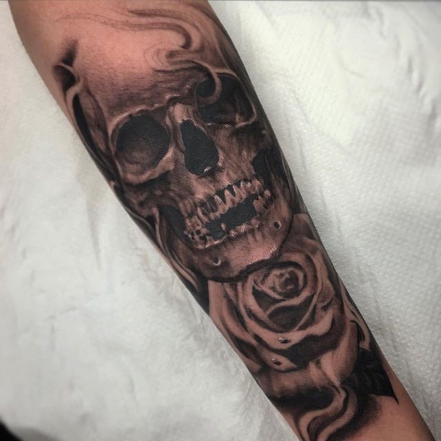 Skull Tattoo Forearm Men