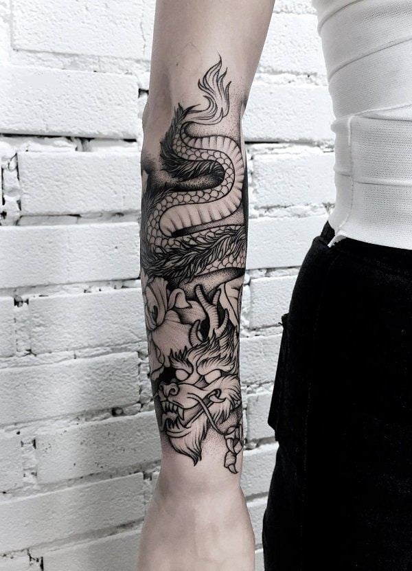 Forearm Dragon Tattoo