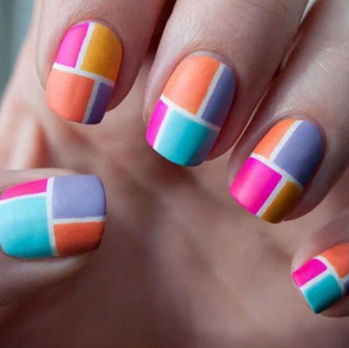 Colour block nails