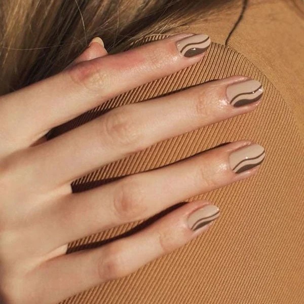 Nude and Brown Nails