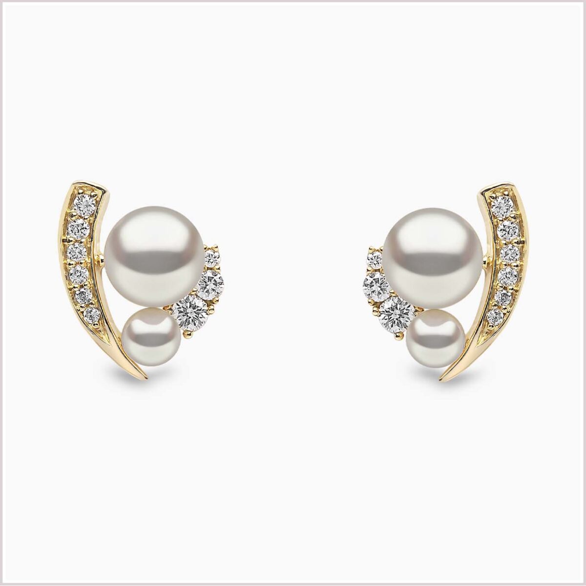 Pearl and Diamond Stud Earrings