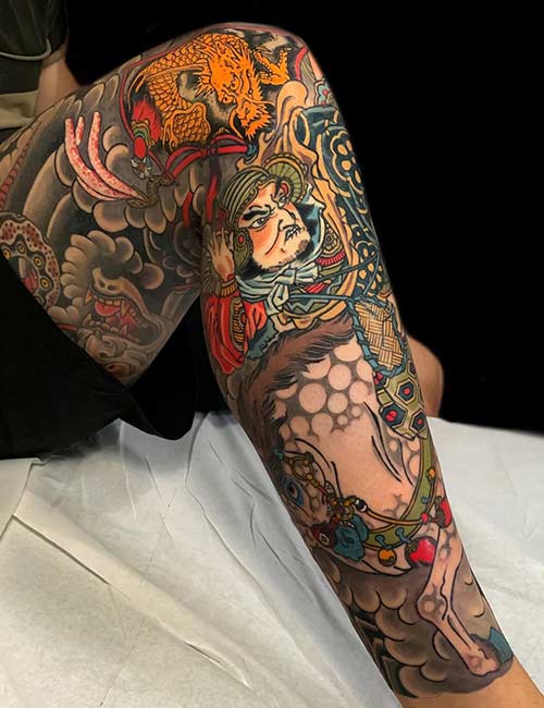 Japanese Leg Tattoo for Women