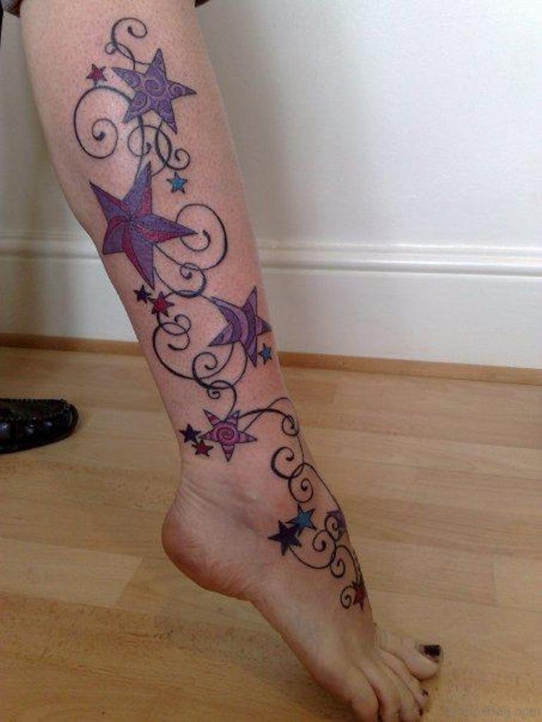 Star Leg Tattoos for Women