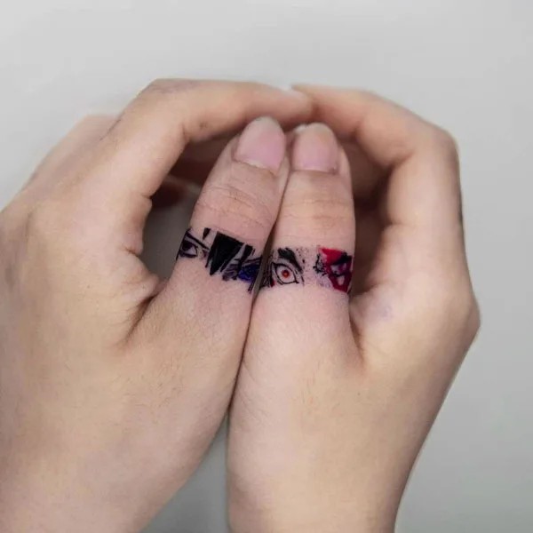 Demon Slayer Small Finger Tattoo idea