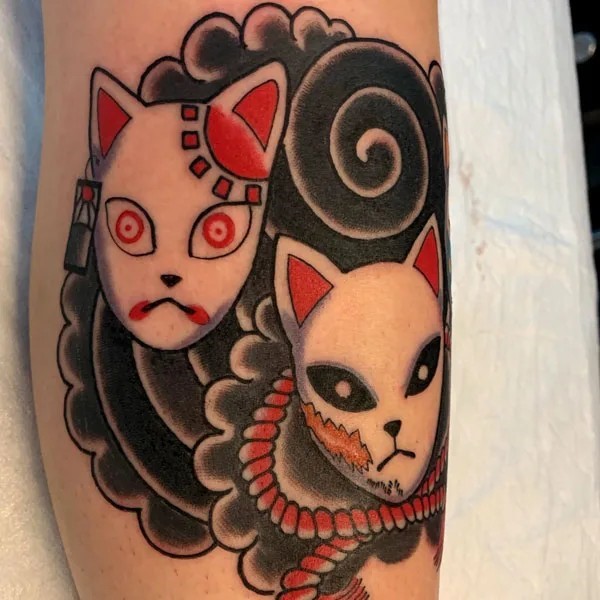 Traditional Demon Slayer Tattoo Design